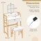 White Adjustable Height Vanity Desk Set with 3-Color LED Lighted Mirror and Storage Drawers